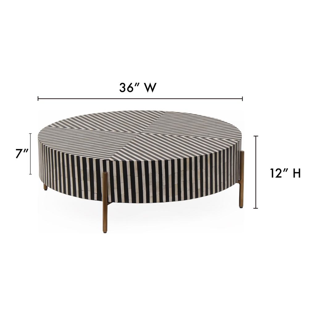Chameau Small Coffee Table Black and White - 7