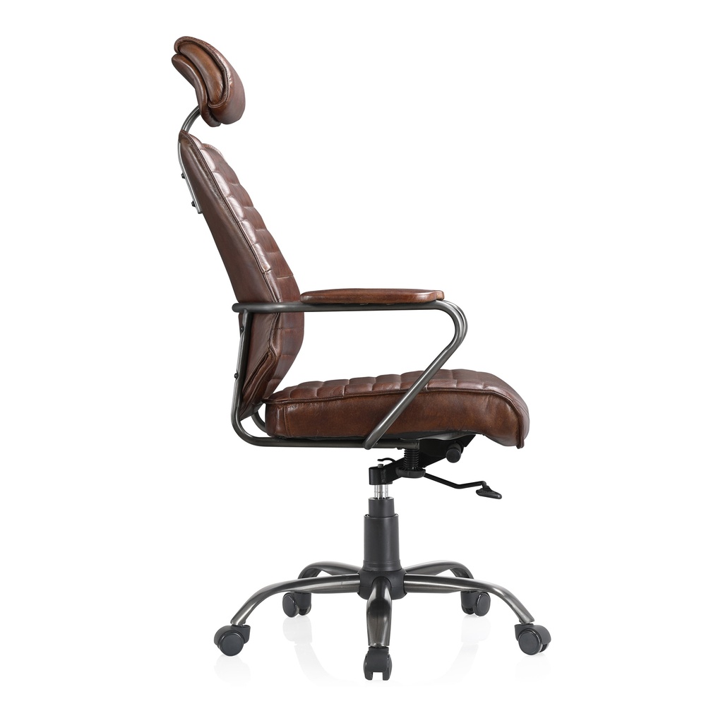 Executive Office Chair Dark Brown Leather - 2