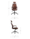 Executive Office Chair Dark Brown Leather - 9