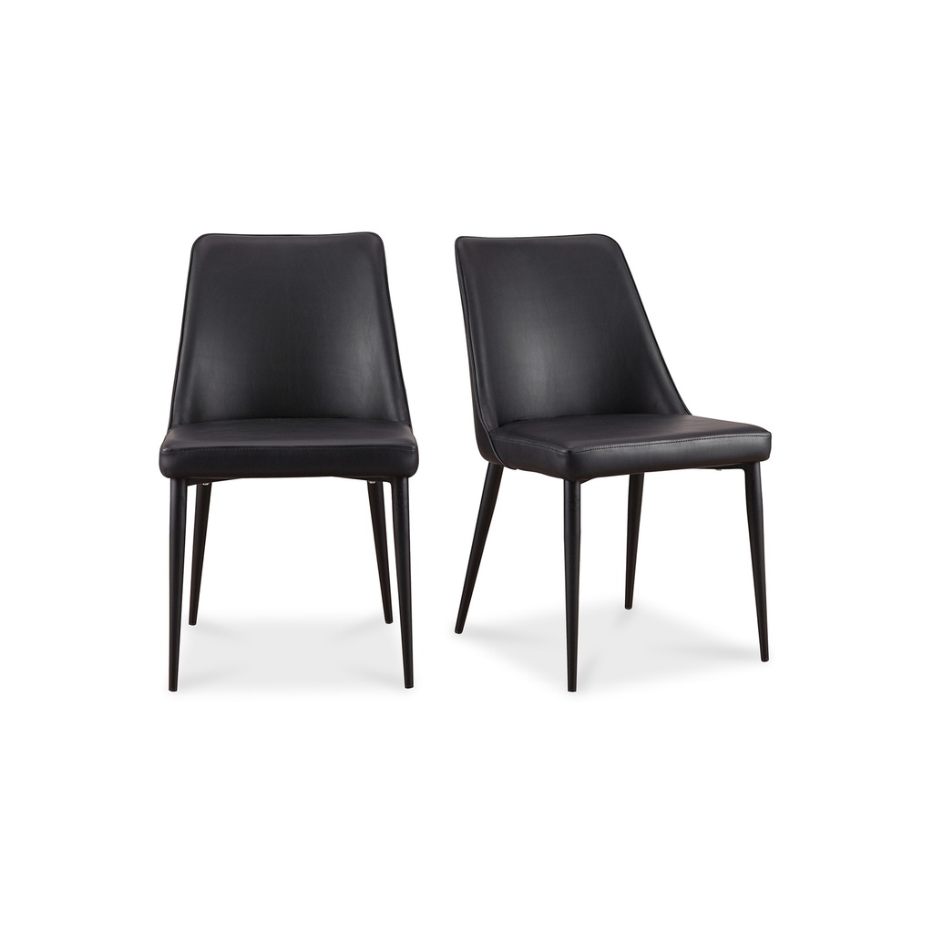 Lula Dining Chair Black Vegan Leather - Set Of Two - 1