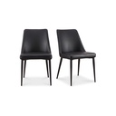 Lula Dining Chair Black Vegan Leather - Set Of Two - 1