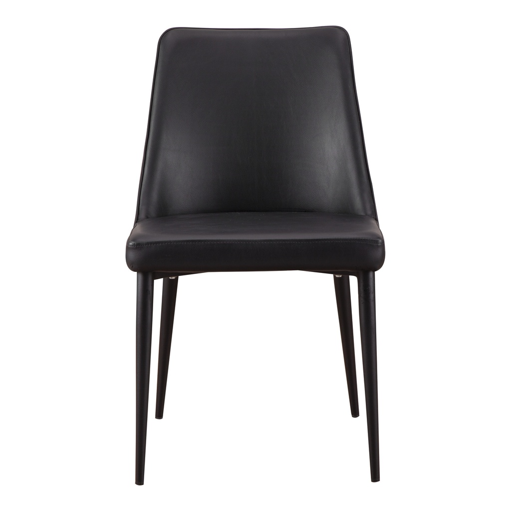 Lula Dining Chair Black Vegan Leather - Set Of Two - 3