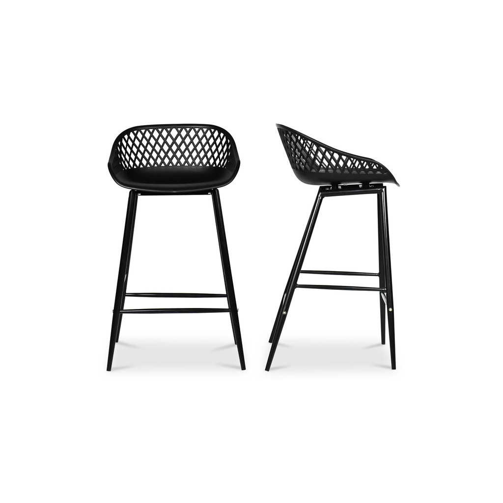 Piazza Outdoor Counter Stool Black - Set Of Two - 1