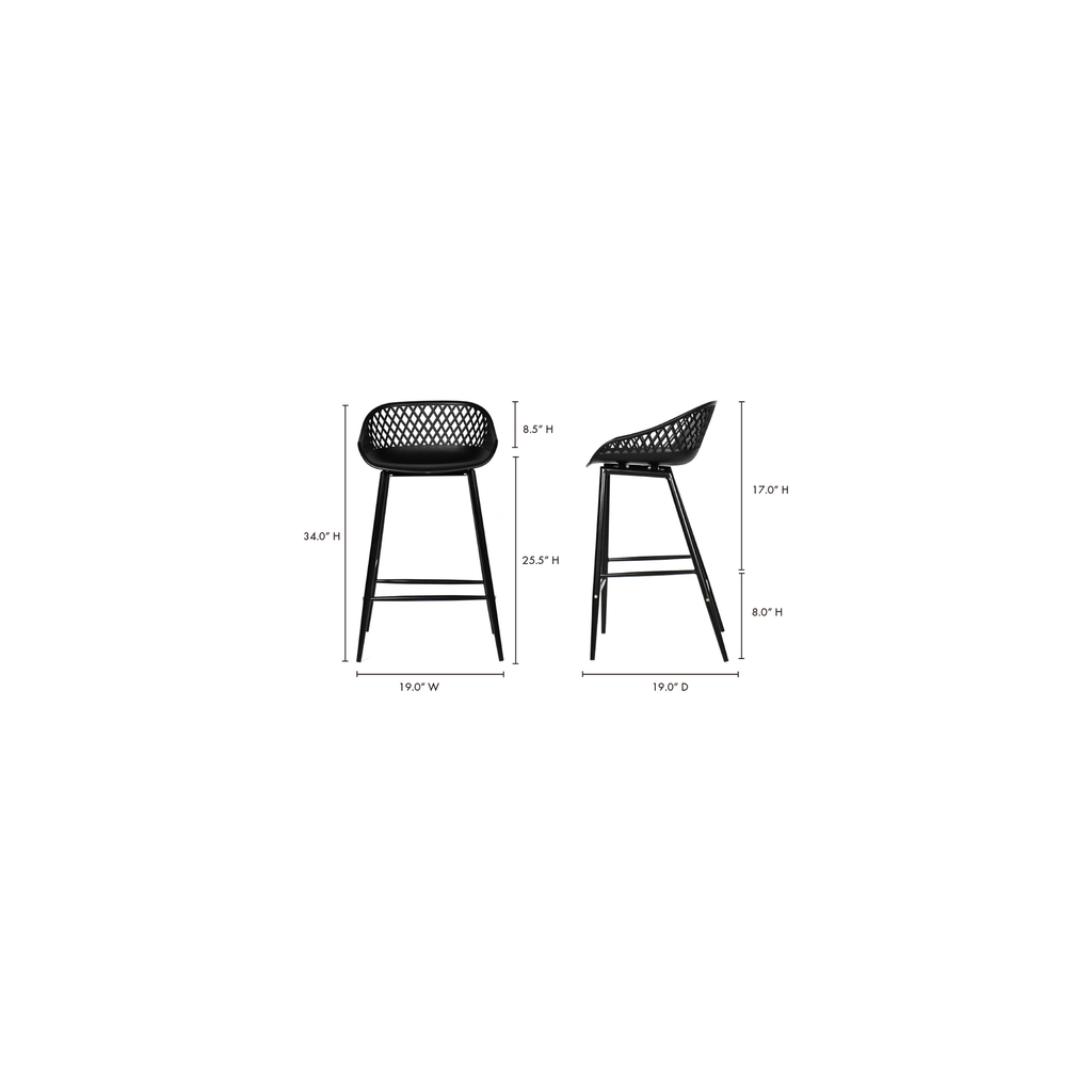 Piazza Outdoor Counter Stool Black - Set Of Two - 8