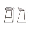 Piazza Outdoor Counter Stool Grey - Set Of Two - 8