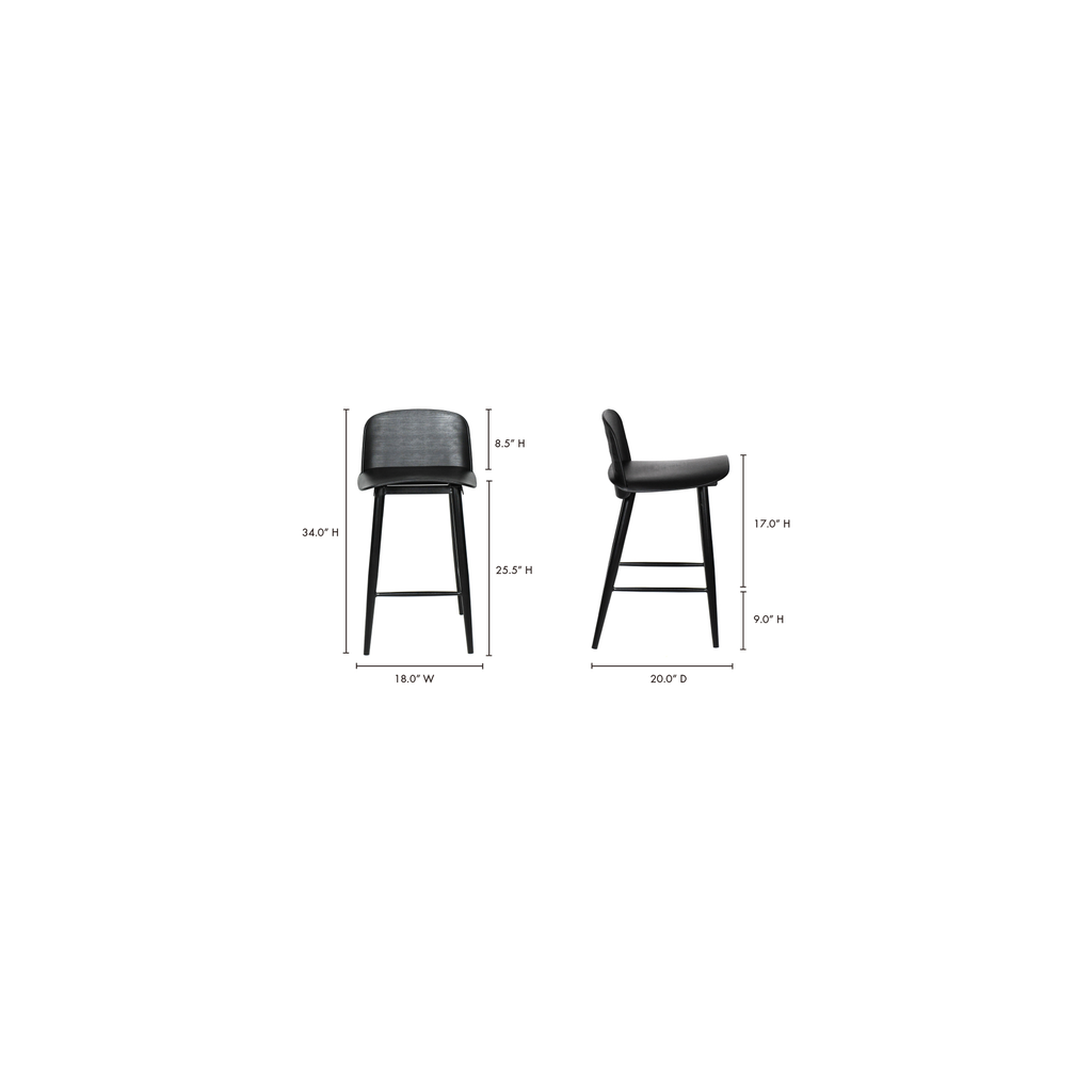 Looey Counter Stool Black - Set Of Two - 9