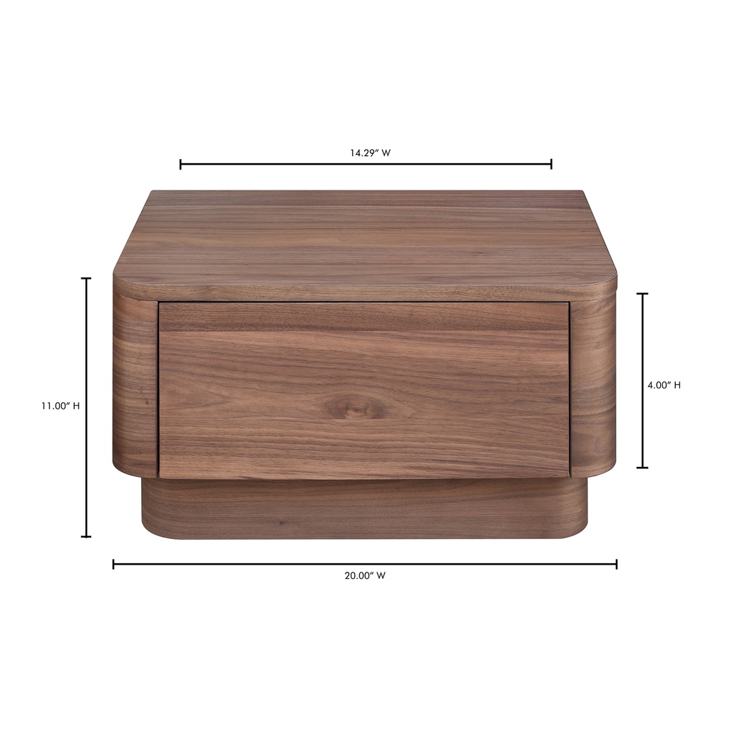 Round Off Small Nightstand Walnut - 10