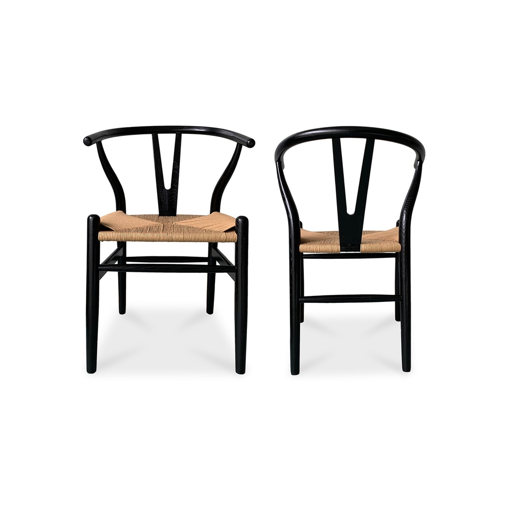 Ventana Dining Chair Black And Natural - Set Of Two - 1