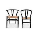 Ventana Dining Chair Black And Natural - Set Of Two - 1