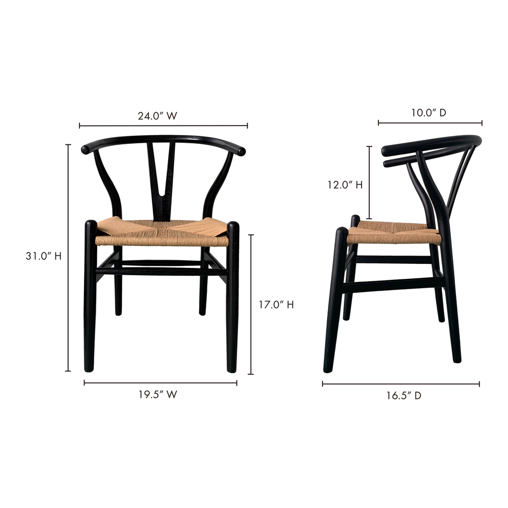 Ventana Dining Chair Black And Natural - Set Of Two - 10