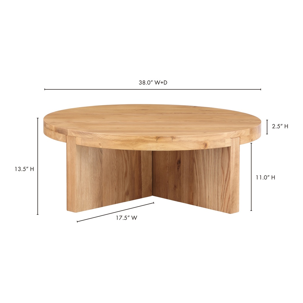 Folke Round Coffee Table Natural Oak - 7