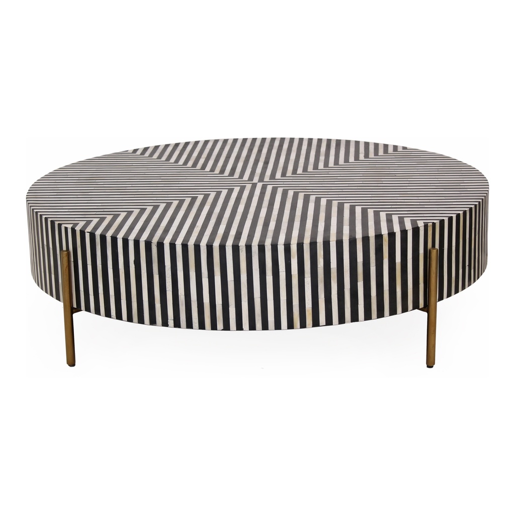 Chameau Large Coffee Table Black and White - 1