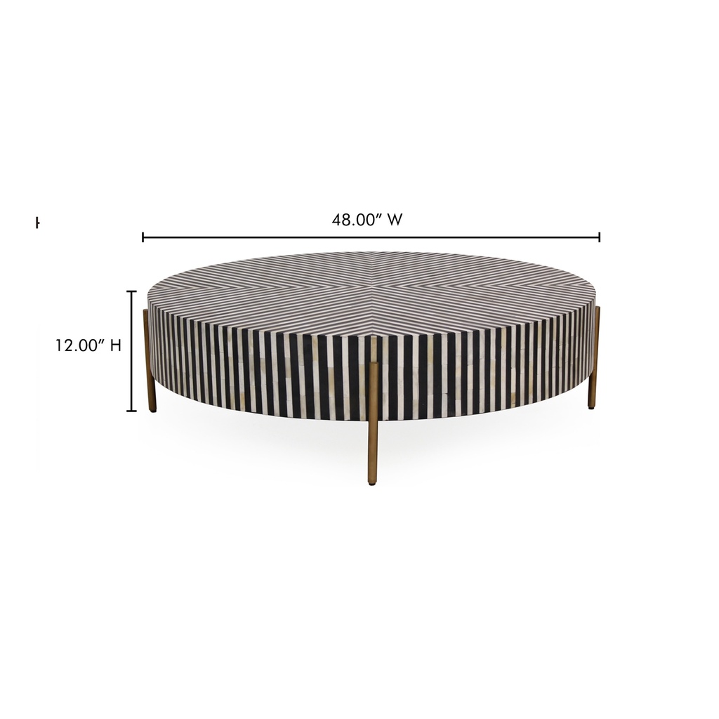 Chameau Large Coffee Table Black and White - 6