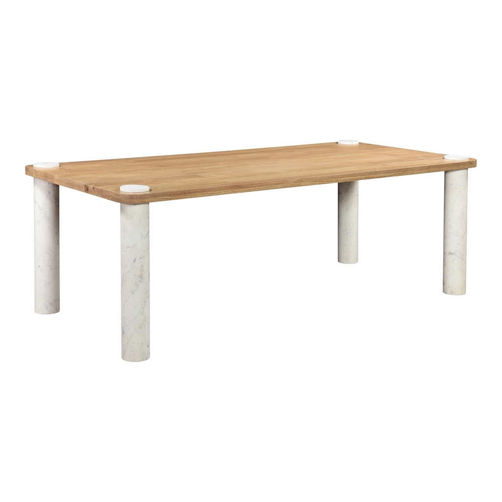 Century Dining Table Natural White Marble Leg - 1