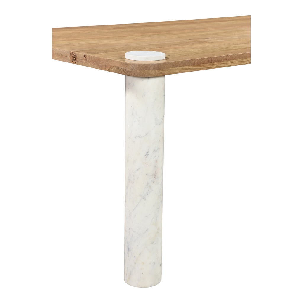 Century Dining Table Natural White Marble Leg - 2