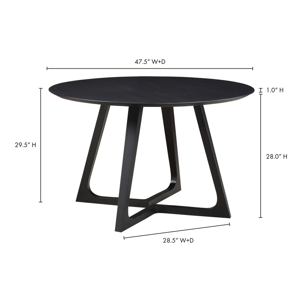 Godenza Round Dining Table Black - 8