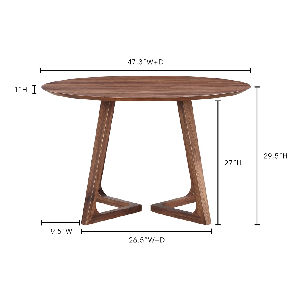 Godenza Round Dining Table Walnut - 10