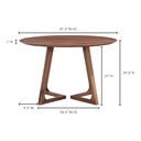Godenza Round Dining Table Walnut - 10