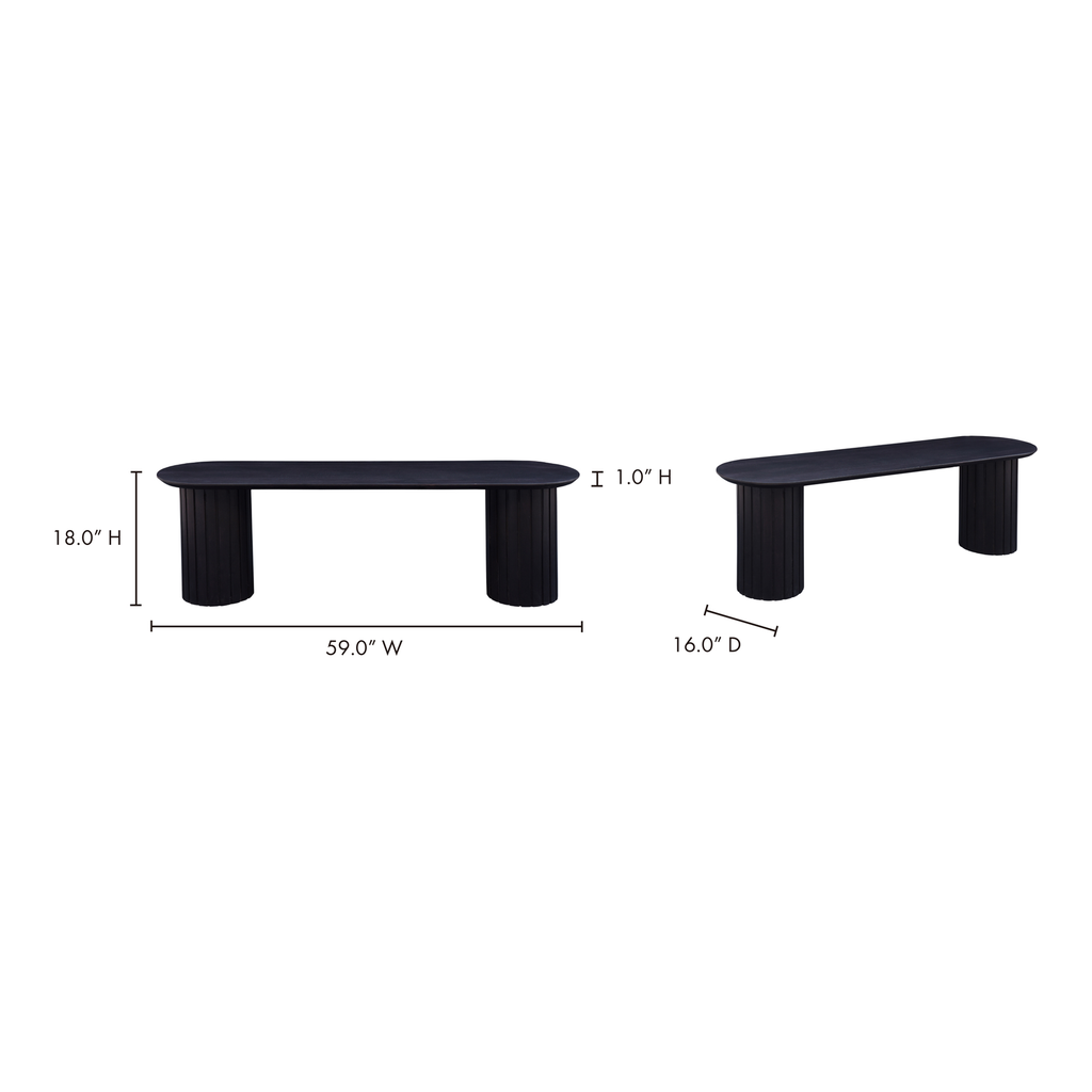 Povera Dining Bench Black - 4