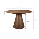 Otago 47In Round Dining Table Walnut - 7