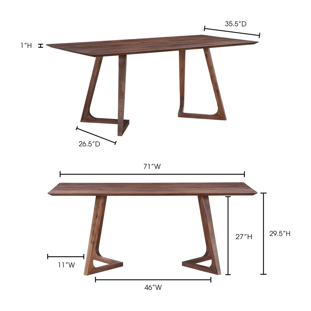 Godenza Rectangular Dining Table Walnut - 10