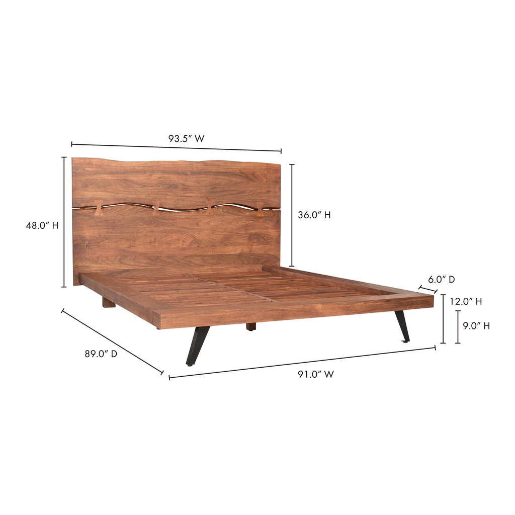 Madagascar Platform Bed King Brown - 12