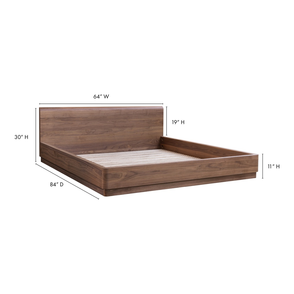 Round Off Queen Bed Walnut Brown - 11