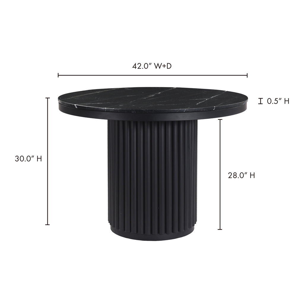 Tower Dining Table Black Marble - 7