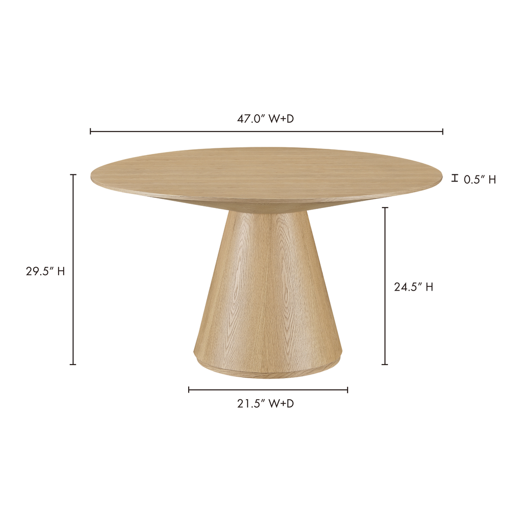 Otago 47In Round Dining Table Oak - 7