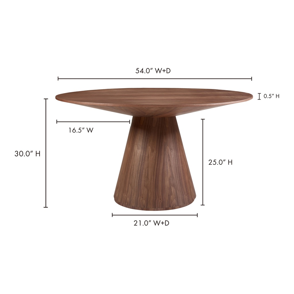 Otago Round 54In Dining Table Walnut Brown - 8