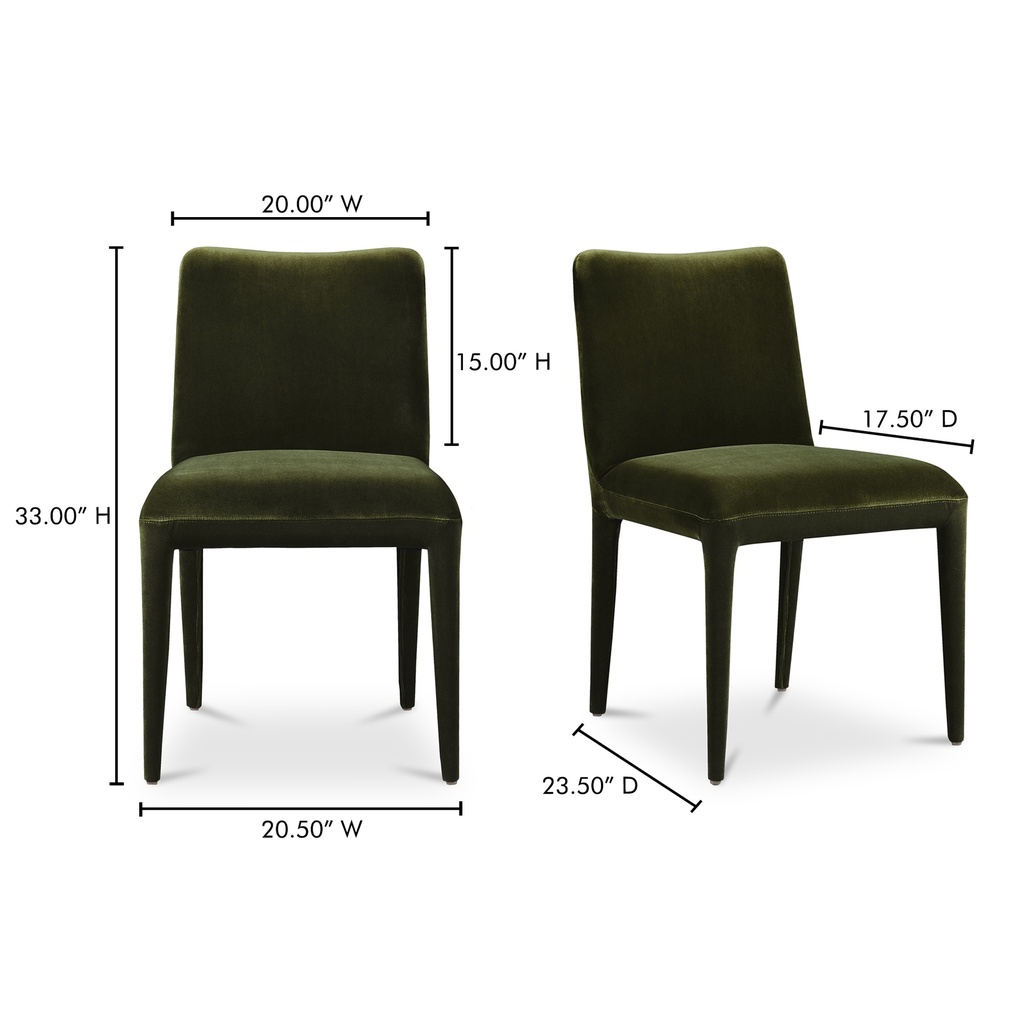 Calla Dining Chair Green Velvet - Set Of Two - 10