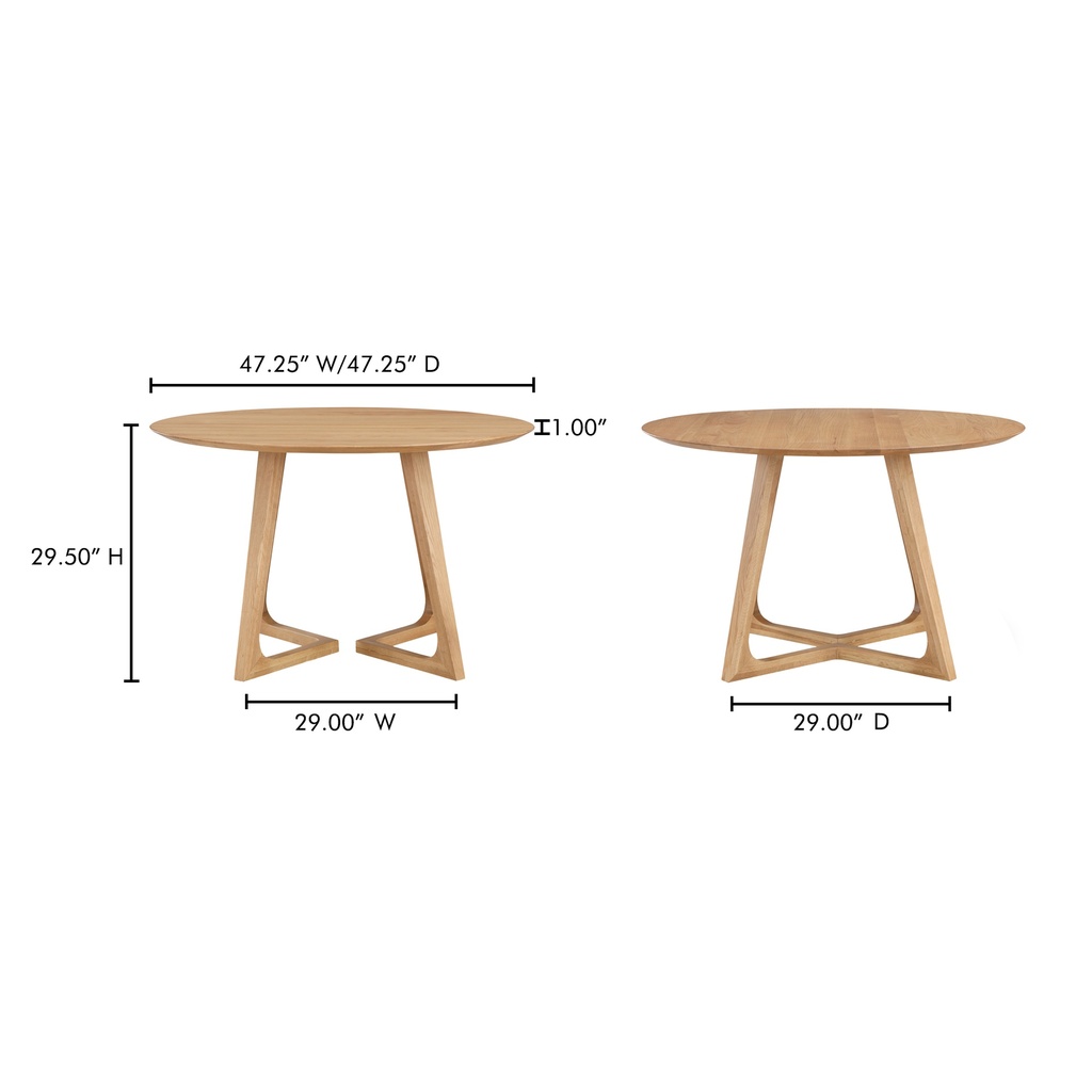 Godenza Round Dining Table Natural Oak - 8