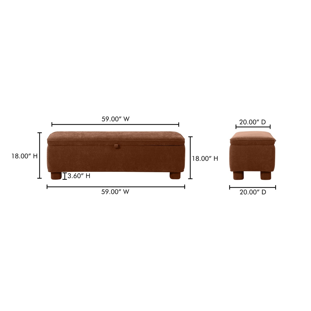 Ichigo Storage Bench Deep Orange - 11