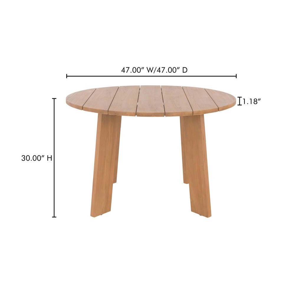 Delta Round Outdoor Dining Table Natural - 8