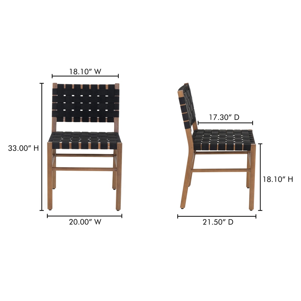Mira Outdoor Dining Chair Black - 7