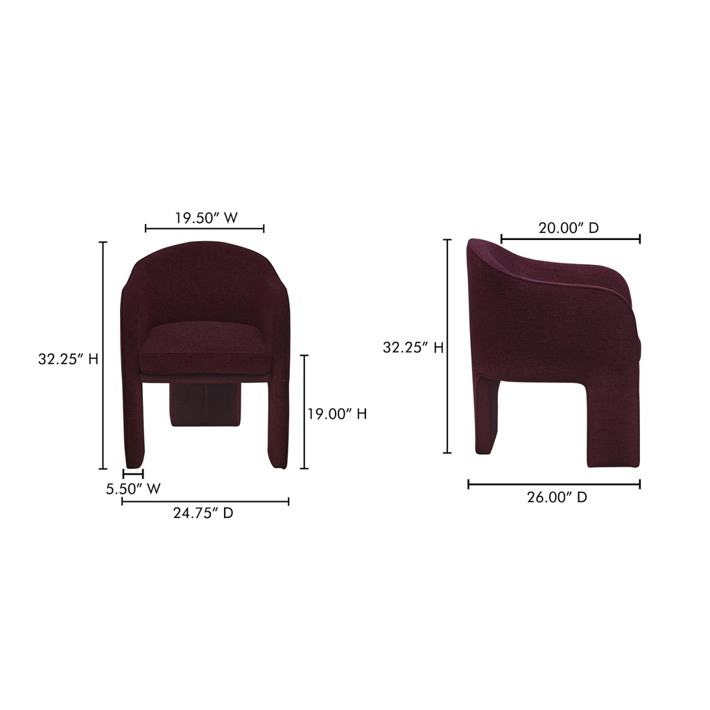 Clara Dining Chair Plum - 7