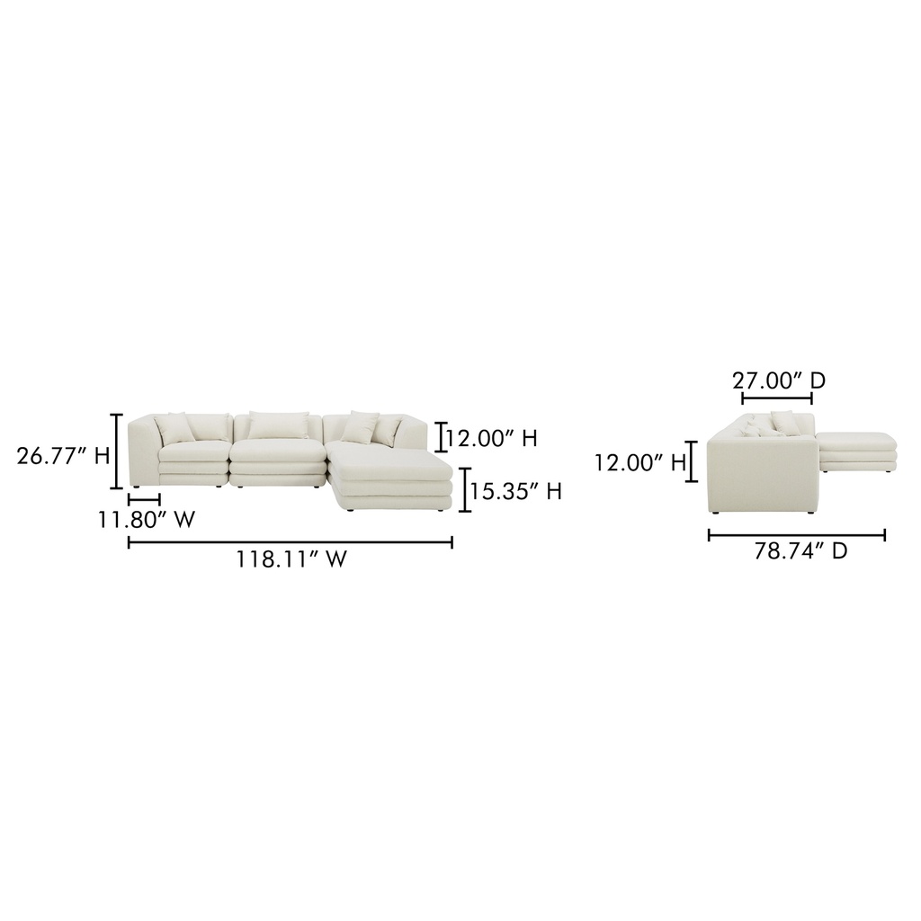 Lowtide Lounge Modular Sectional Warm White - 14