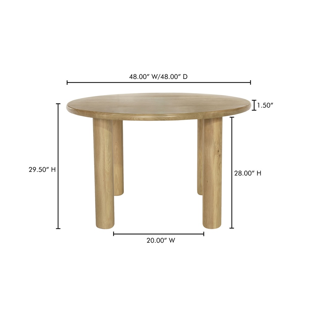 Milo Round Dining Table Oak - 7