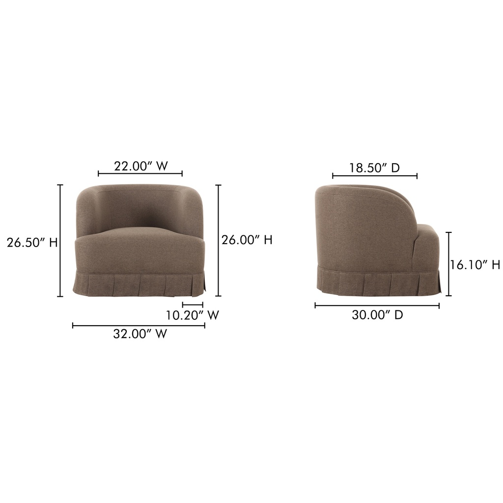 Maren Swivel Chair Brown - 10