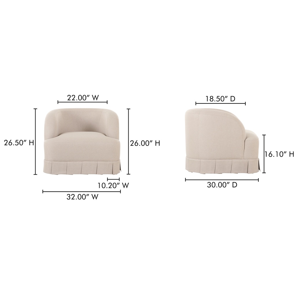 Maren Swivel Chair Beige - 10