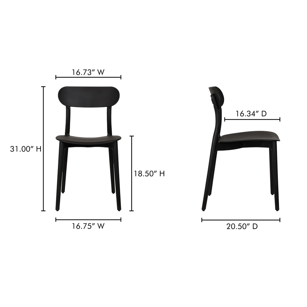 Kent Outdoor Dining Chair Black - Set Of Two - 8