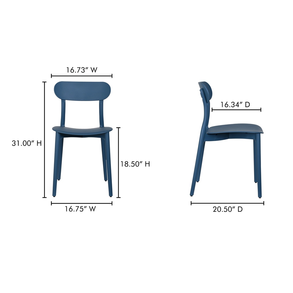 Kent Outdoor Dining Chair Navy - Set Of Two - 8