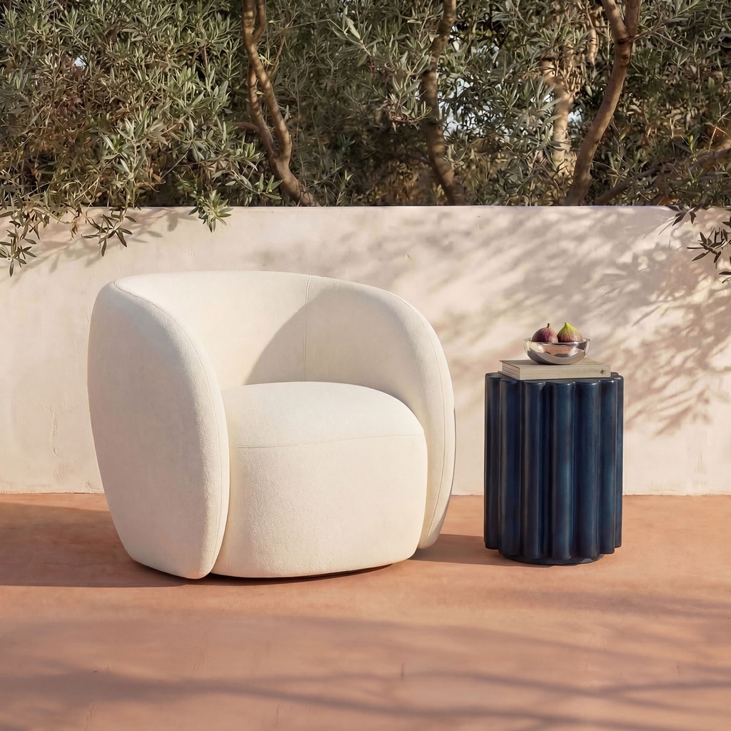 Rae Outdoor Accent Chair Cream - 7