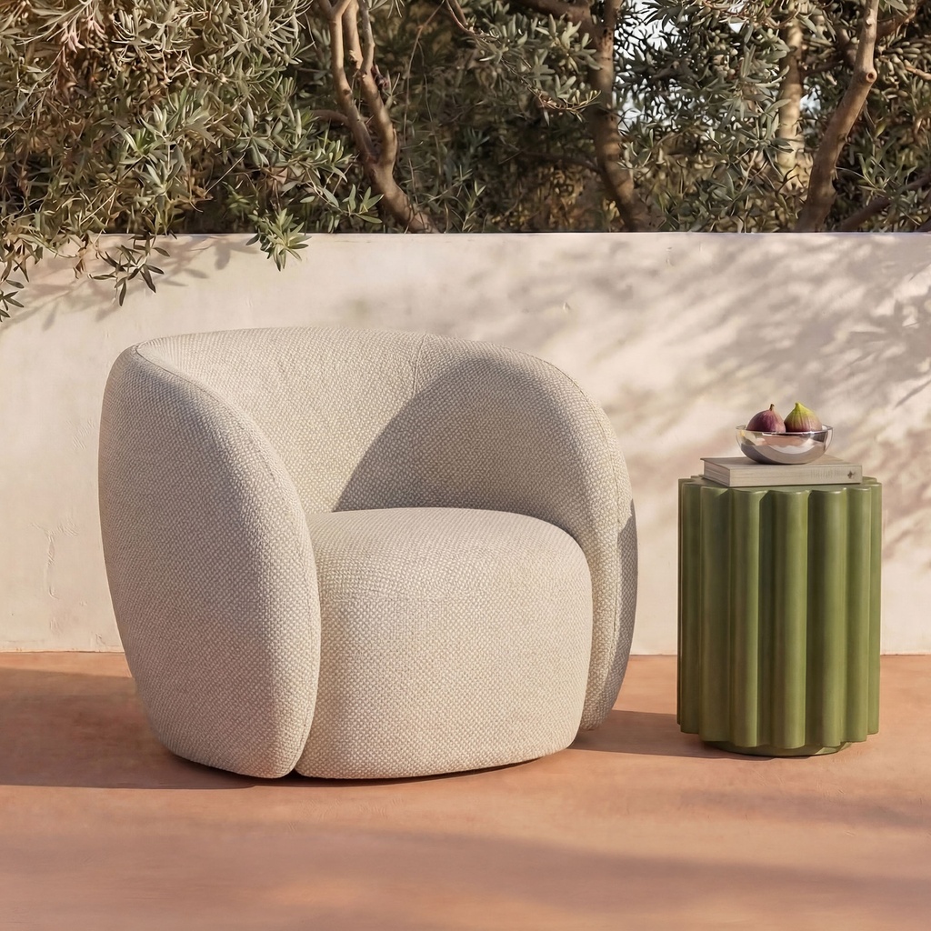 Rae Outdoor Accent Chair Beige Check - 7