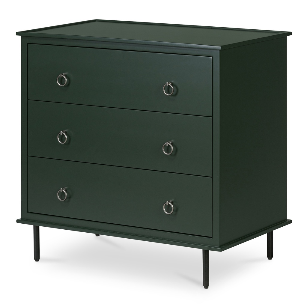 Reagan 3 Drawer Nightstand Deep Green - 1