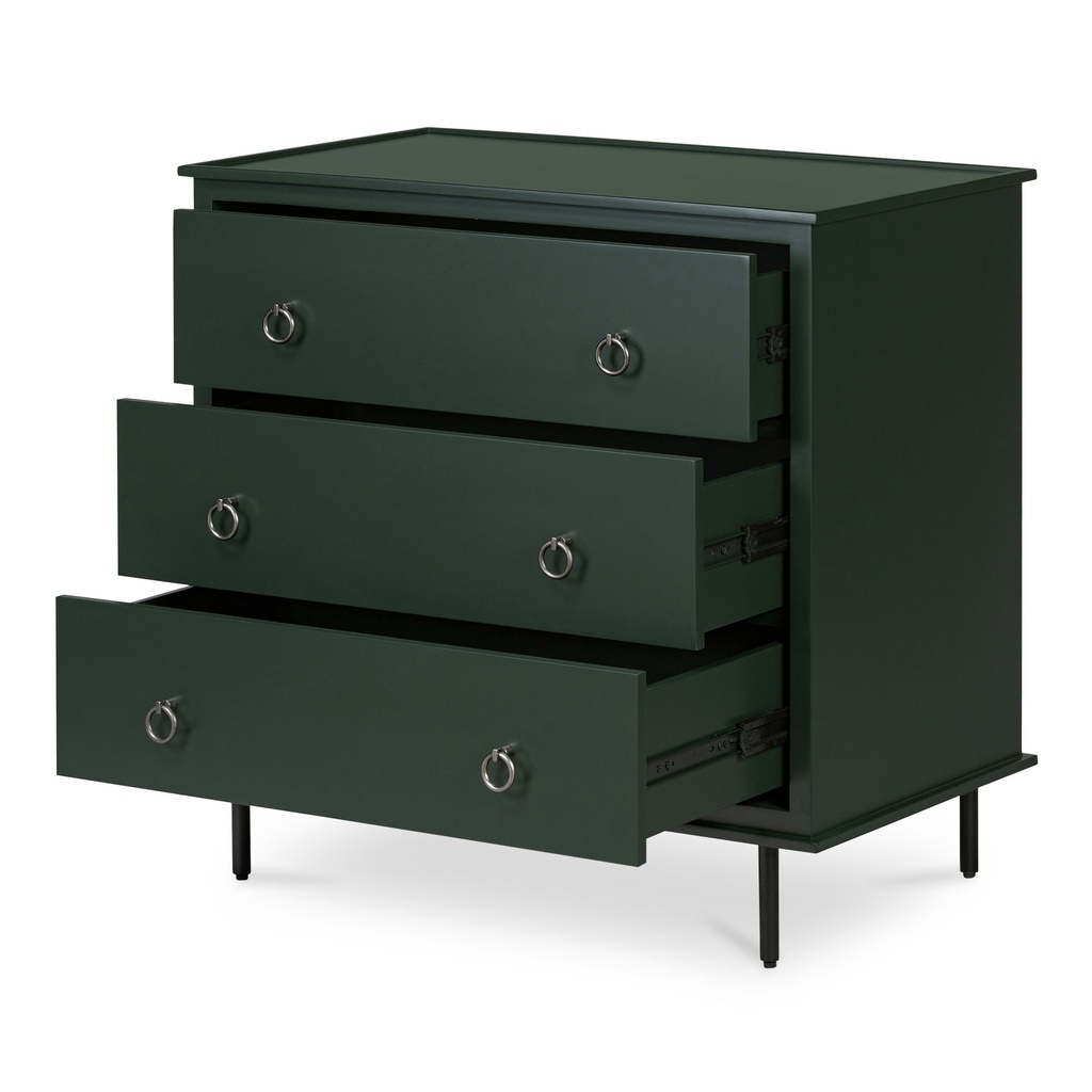 Reagan 3 Drawer Nightstand Deep Green - 4