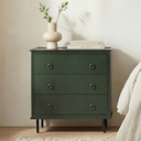 Reagan 3 Drawer Nightstand Deep Green - 10