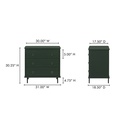 Reagan 3 Drawer Nightstand Deep Green - 11