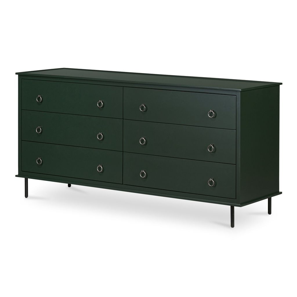 Reagan 6 Drawer Dresser Deep Green - 1
