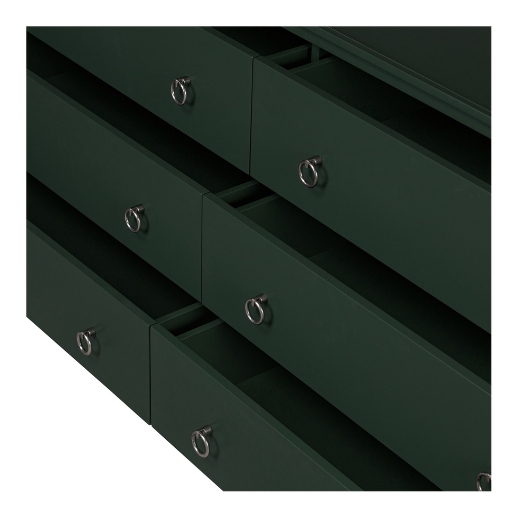 Reagan 6 Drawer Dresser Deep Green - 9